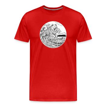 Eurasier | Vague Douce - T-shirt bio Premium Homme - rouge - Devant - Damien (186cm)
