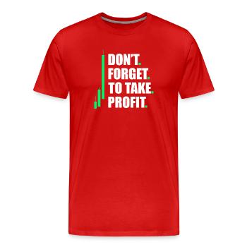 Profitez Marché boursier Trader en bourse - T-shirt bio Premium Homme - rouge - Devant - Damien (186cm)