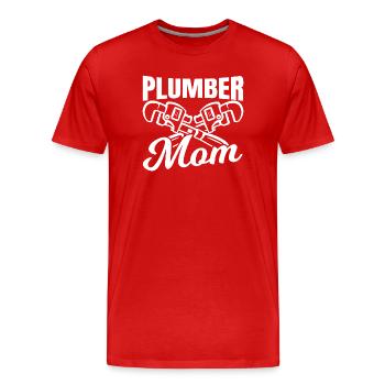 Plumber Mom - Men's Premium Organic T-Shirt - red - Front - Damien (186cm)