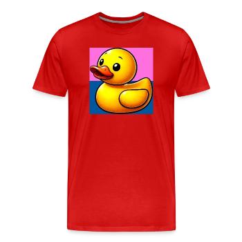 Caneton Canard Canard Canard - T-shirt bio Premium Homme - rouge - Devant - Damien (186cm)