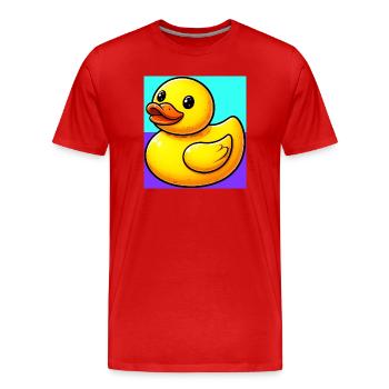 Ente Ente Ente Ente Ente - Männer Premium Bio T-Shirt - Rot - Vorne - Damien (186cm)