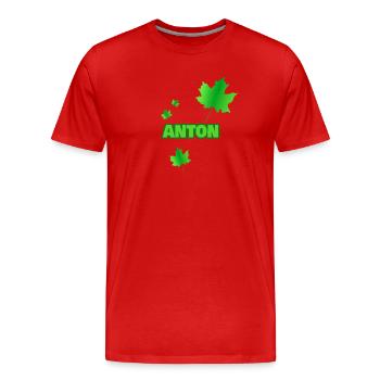 Baum Anton - Männer Premium Bio T-Shirt - Rot - Vorne - Damien (186cm)