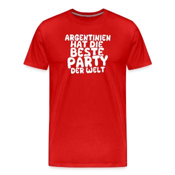 Feiern Argentinien - Männer Premium Bio T-Shirt - Rot - Vorne - Damien (186cm)