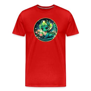 Drachenjunge im Regenwald - Männer Premium Bio T-Shirt - Rot - Vorne - Damien (186cm)