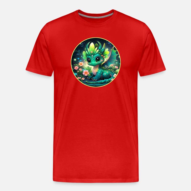 Drachenjunge im Regenwald - Männer Premium Bio T-Shirt - Rot