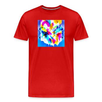 Explosion of colour in watercolour - Men's Premium Organic T-Shirt - red - Front - Damien (186cm)