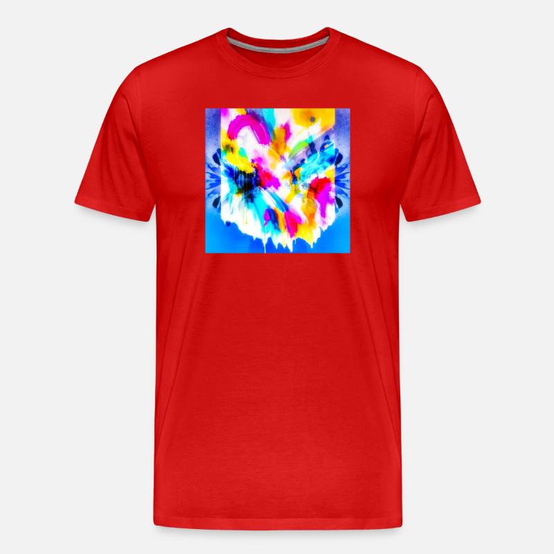 Farbexplosion im Aquarell - Männer Premium Bio T-Shirt - Rot