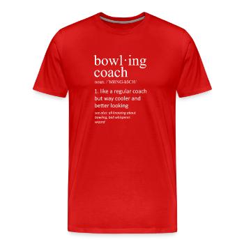 Funny Bowling Coach Definition Substantiv Slogan - Männer Premium Bio T-Shirt - Rot - Vorne - Damien (186cm)