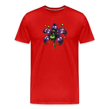 Purple Orchid Flower Botany - Men's Premium Organic T-Shirt - red - Front - Damien (186cm)