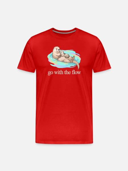 Go With The Flow Otter Duo - Men's Premium Organic T-Shirt - red