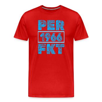 Perfected in 1966 - Men's Premium Organic T-Shirt - red - Front - Damien (186cm)