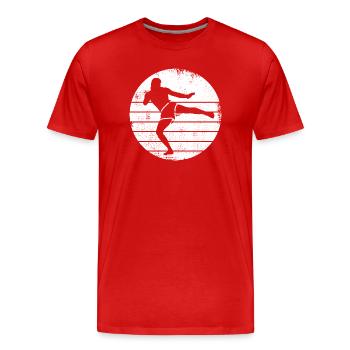 Kickboxer Drawing - Men's Premium Organic T-Shirt - red - Front - Damien (186cm)
