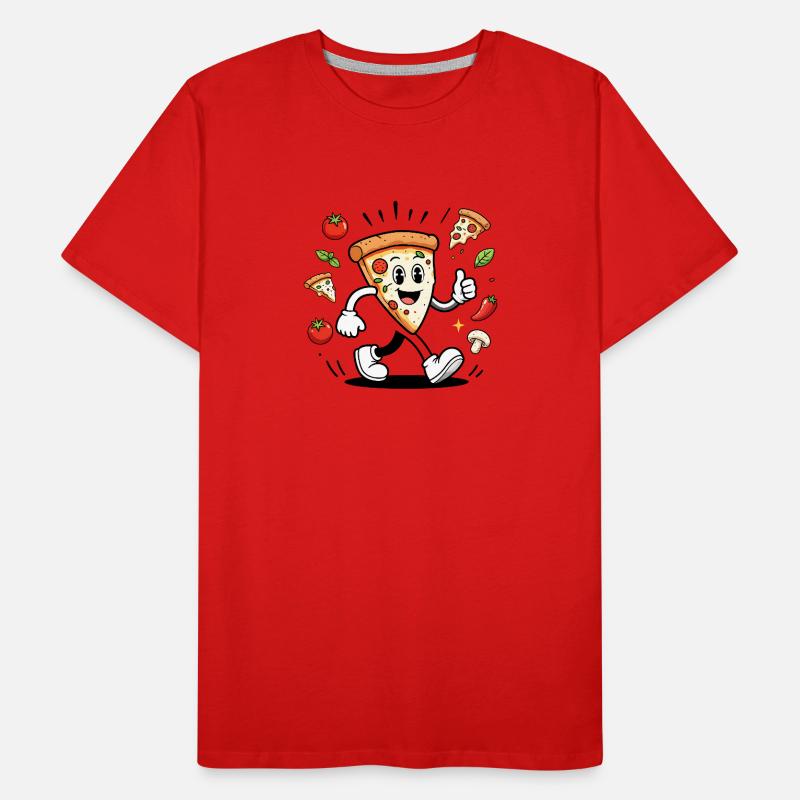 Meilleur chef Pizza, mascotte Joyeuse T-shirt bio Premium Homme