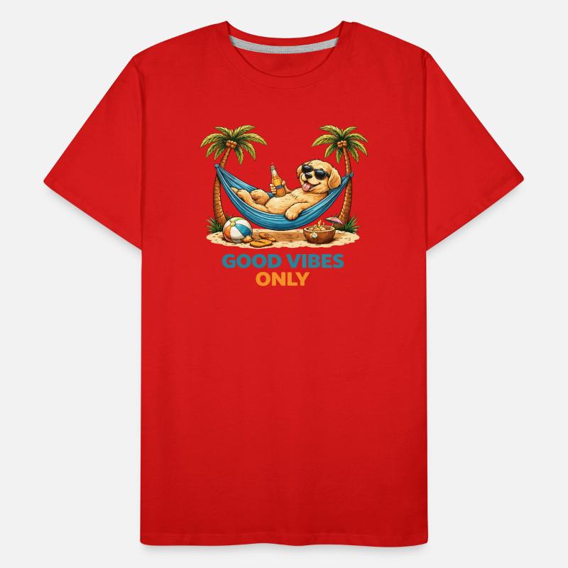 Chiot dans le hamac – Mode Relax T-shirt bio Premium Homme