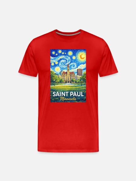 Saint Paul, Minnesota - Men's Premium Organic T-Shirt - red