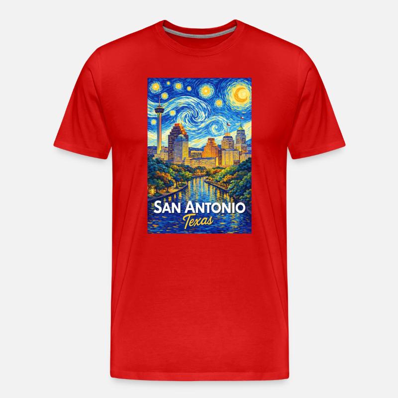 San Antonio Texas - Männer Premium Bio T-Shirt - Rot