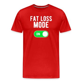 Mode de perte de graisse ON Nutrition Alimentation Perte de graisse - T-shirt bio Premium Homme - rouge - Devant - Damien (186cm)