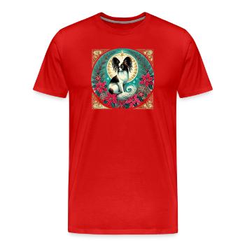 Papillon Halo Christmas Circle - Men's Premium Organic T-Shirt - red - Front - Damien (186cm)