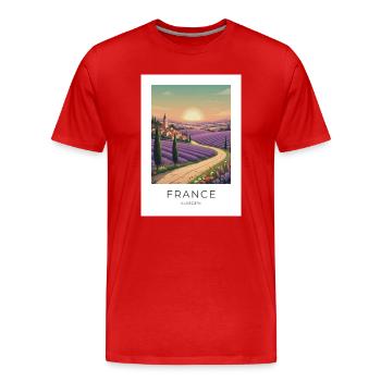 Lavendelfeld Provence France - Männer Premium Bio T-Shirt - Rot - Vorne - Damien (186cm)
