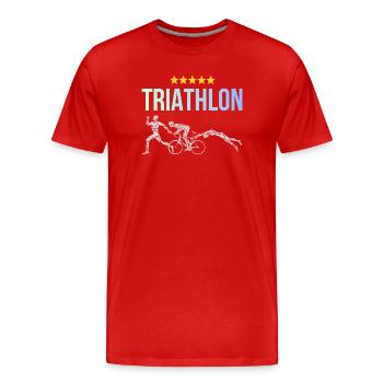 Triathlon - T-shirt bio Premium Homme - rouge - Devant - Damien (186cm)