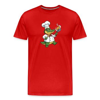 Gatorkoch Panfire - Men's Premium Organic T-Shirt - red - Front - Damien (186cm)