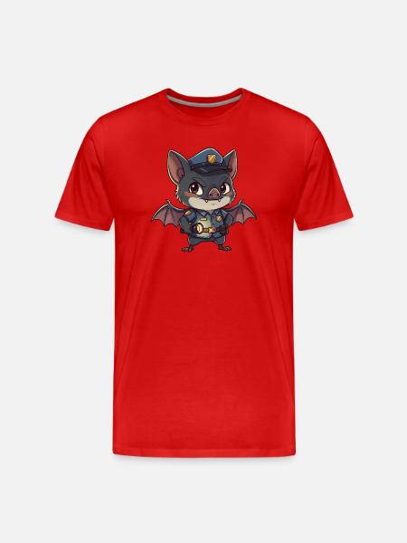 Fledermaus-Polizei Patrouille - Männer Premium Bio T-Shirt - Rot