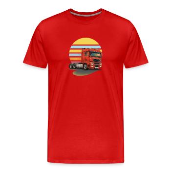 Red truck truck - Men's Premium Organic T-Shirt - red - Front - Damien (186cm)