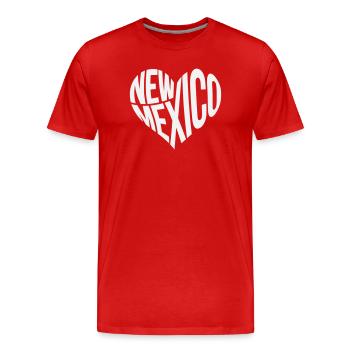 New Mexico Herz Typo - Männer Premium Bio T-Shirt - Rot - Vorne - Damien (186cm)