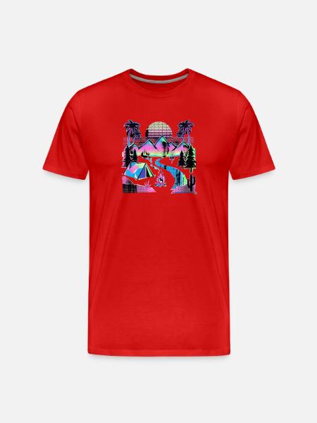 Retro Wave Camper - T-shirt bio Premium Homme - rouge