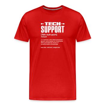 Lustige Tech Support Definition Magier IT - Männer Premium Bio T-Shirt - Rot - Vorne - Damien (186cm)