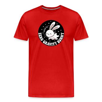 Zero Gravity Bunny - Men's Premium Organic T-Shirt - red - Front - Damien (186cm)