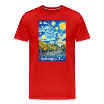 Washington, D.C. - Men's Premium Organic T-Shirt - red - Front - Damien (186cm)