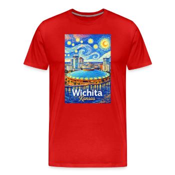 Wichita, Kansas - T-shirt bio Premium Homme - rouge - Devant - Damien (186cm)