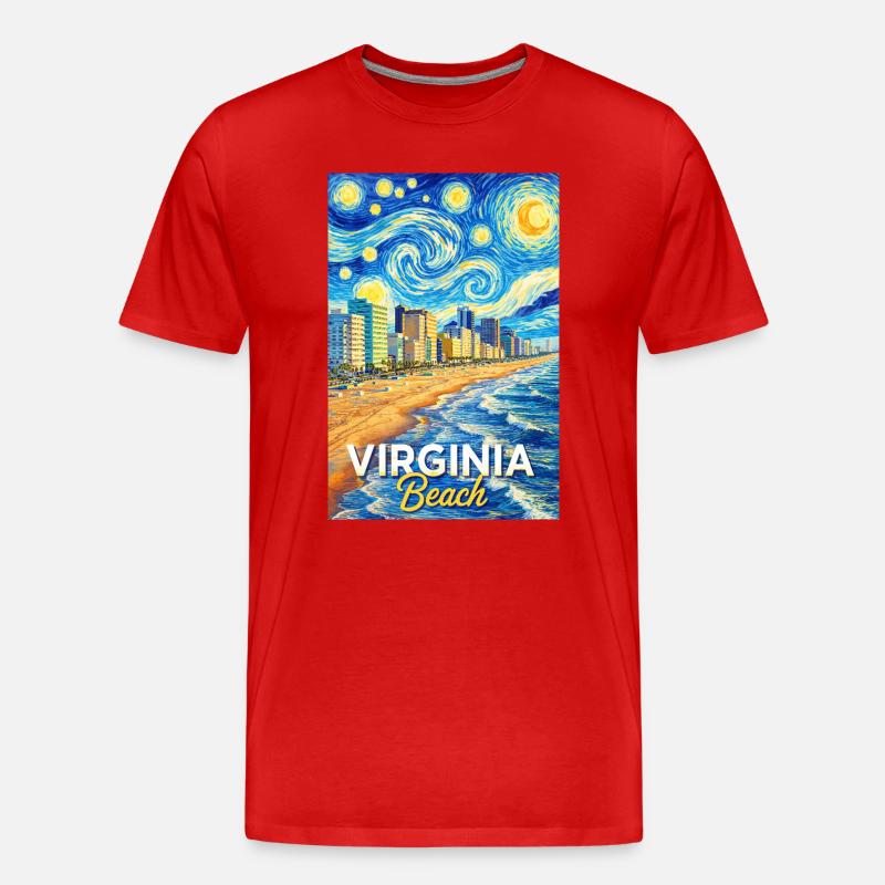 Virginia Beach - Männer Premium Bio T-Shirt - Rot