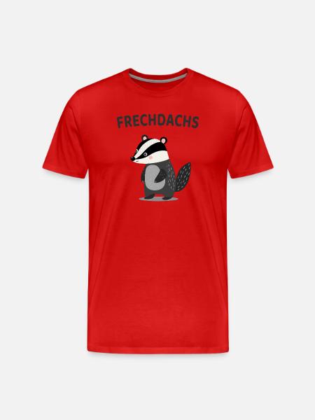 Frechdachs Lustiger Dachs Spruch - Männer Premium Bio T-Shirt - Rot