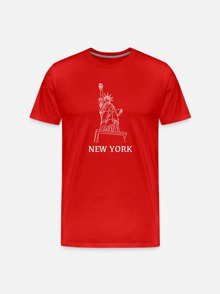 New_York_weiss - T-shirt bio Premium Homme - rouge