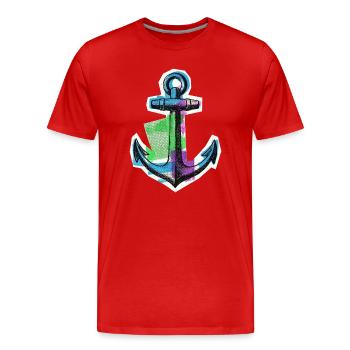 Capitaine marin marin - T-shirt bio Premium Homme - rouge - Devant - Damien (186cm)