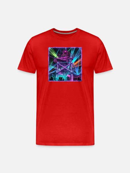 Retro Rave Electro - Men's Premium Organic T-Shirt - red