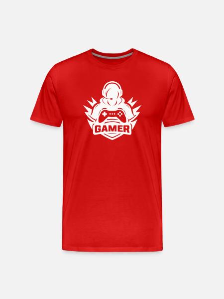 gamer_logo - T-shirt bio Premium Homme - rouge