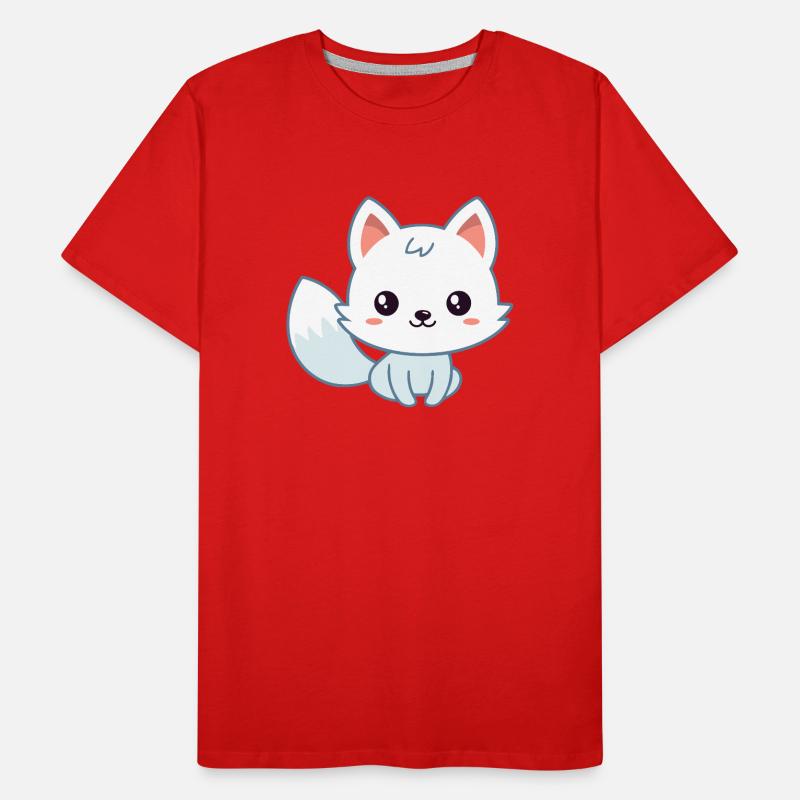 Kawaii-Weißpastellfuchs Männer Premium Bio T-Shirt