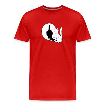 Majeur du Chat Miroir - T-shirt bio Premium Homme - rouge - Devant - Damien (186cm)