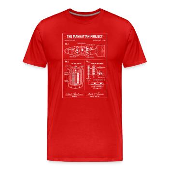 Capsule Plans de Manhattan - T-shirt bio Premium Homme - rouge - Devant - Damien (186cm)