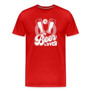 Beer Lover Beer Humor Gift - Men's Premium Organic T-Shirt - red - Front - Damien (186cm)