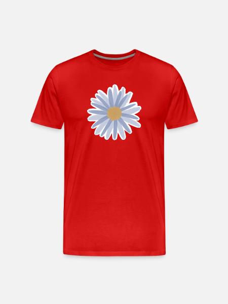 Blue Daisy Bloom Tee - Männer Premium Bio T-Shirt - Rot