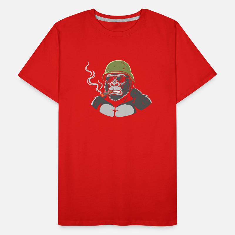 Gorilla Commando with Cigar Men's Premium Organic T-Shirt