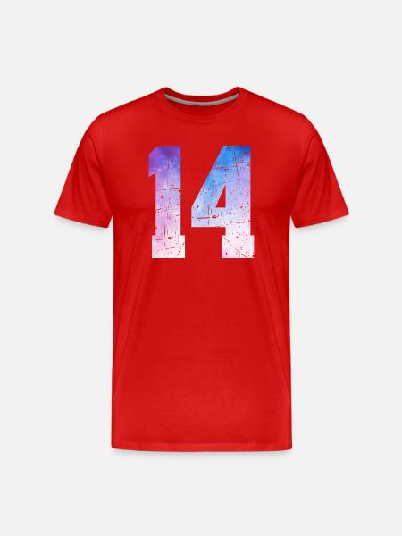 Issue 14 – 14th Anniversary Gift - Men's Premium Organic T-Shirt - red