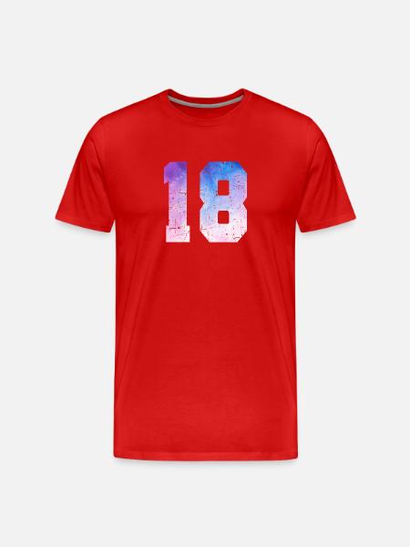 Issue 18 – 18th Birthday Gift - Men's Premium Organic T-Shirt - red