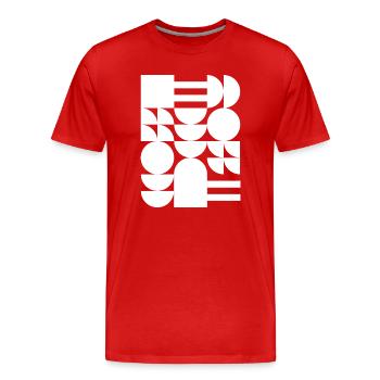 Monochromes geometrisches Mosaik - Männer Premium Bio T-Shirt - Rot - Vorne - Damien (186cm)