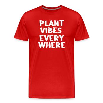 Ambiance végétale partout - T-shirt bio Premium Homme - rouge - Devant - Damien (186cm)