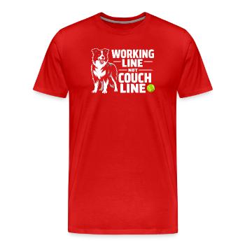 Arbeitslinie statt Sofa | Border Collie - Männer Premium Bio T-Shirt - Rot - Vorne - Damien (186cm)